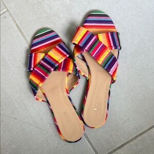 J. Crew Women's Rainbow Striped Sandals